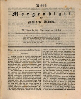 Morgenblatt für gebildete Stände Mittwoch 23. September 1835