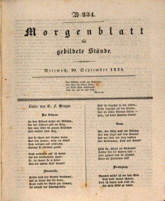 Morgenblatt für gebildete Stände Mittwoch 30. September 1835