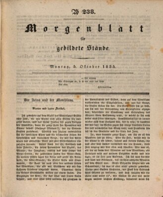 Morgenblatt für gebildete Stände Montag 5. Oktober 1835