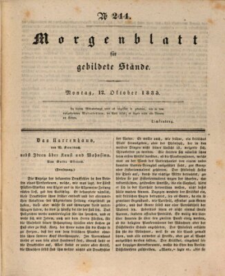 Morgenblatt für gebildete Stände Montag 12. Oktober 1835