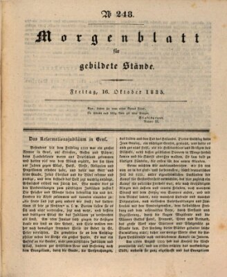 Morgenblatt für gebildete Stände Freitag 16. Oktober 1835