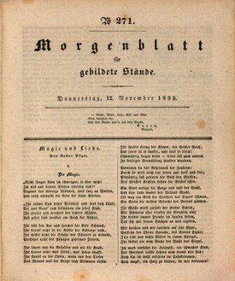 Morgenblatt für gebildete Stände Donnerstag 12. November 1835