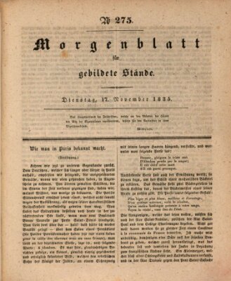 Morgenblatt für gebildete Stände Dienstag 17. November 1835