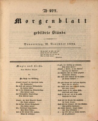 Morgenblatt für gebildete Stände Donnerstag 19. November 1835