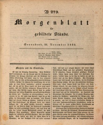 Morgenblatt für gebildete Stände Samstag 21. November 1835