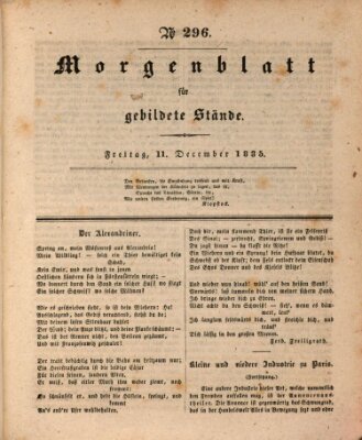 Morgenblatt für gebildete Stände Freitag 11. Dezember 1835