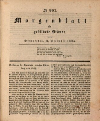 Morgenblatt für gebildete Stände Donnerstag 17. Dezember 1835