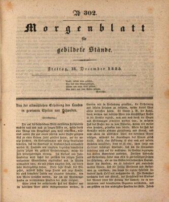 Morgenblatt für gebildete Stände Freitag 18. Dezember 1835