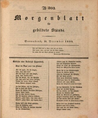 Morgenblatt für gebildete Stände Samstag 19. Dezember 1835