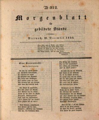 Morgenblatt für gebildete Stände Mittwoch 30. Dezember 1835