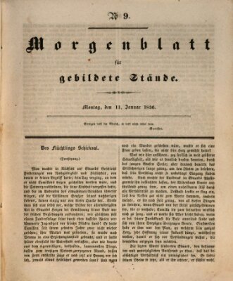 Morgenblatt für gebildete Stände Montag 11. Januar 1836