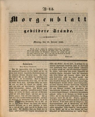 Morgenblatt für gebildete Stände Montag 18. Januar 1836