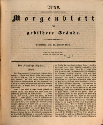 Morgenblatt für gebildete Stände Samstag 30. Januar 1836