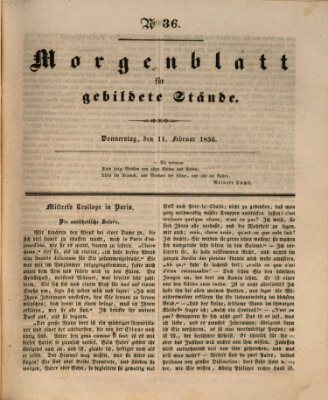 Morgenblatt für gebildete Stände Donnerstag 11. Februar 1836