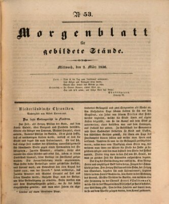 Morgenblatt für gebildete Stände Mittwoch 2. März 1836