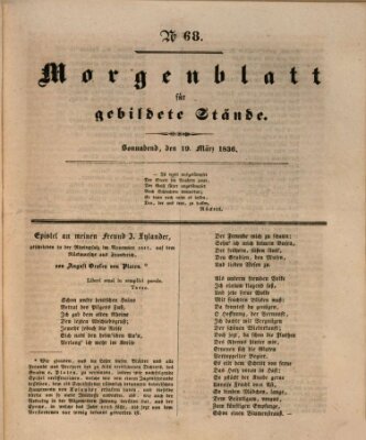 Morgenblatt für gebildete Stände Samstag 19. März 1836