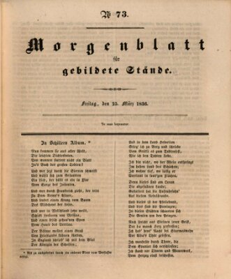 Morgenblatt für gebildete Stände Freitag 25. März 1836