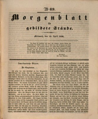 Morgenblatt für gebildete Stände Mittwoch 13. April 1836