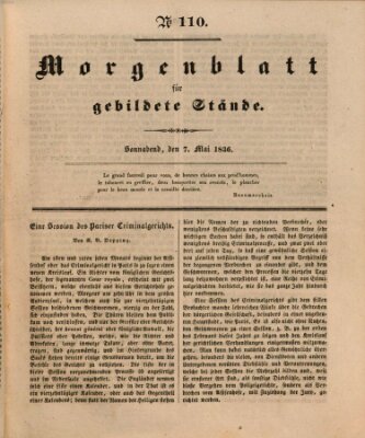 Morgenblatt für gebildete Stände Samstag 7. Mai 1836