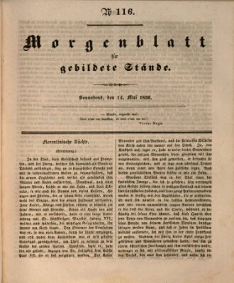 Morgenblatt für gebildete Stände Samstag 14. Mai 1836