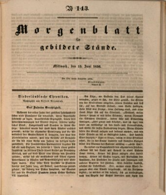 Morgenblatt für gebildete Stände Mittwoch 15. Juni 1836