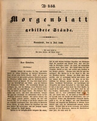 Morgenblatt für gebildete Stände Samstag 2. Juli 1836