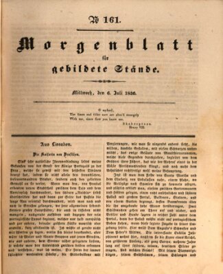 Morgenblatt für gebildete Stände Mittwoch 6. Juli 1836