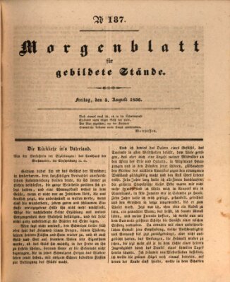 Morgenblatt für gebildete Stände Freitag 5. August 1836