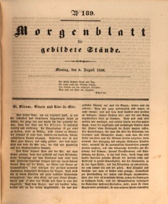 Morgenblatt für gebildete Stände Montag 8. August 1836