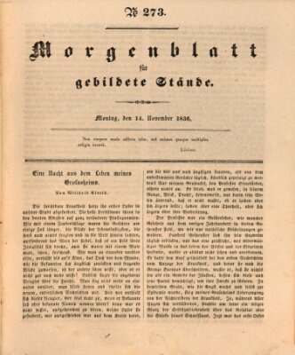 Morgenblatt für gebildete Stände Montag 14. November 1836