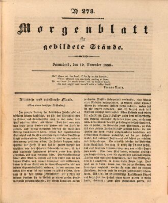 Morgenblatt für gebildete Stände Samstag 19. November 1836