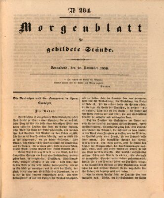 Morgenblatt für gebildete Stände Samstag 26. November 1836