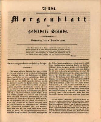 Morgenblatt für gebildete Stände Donnerstag 8. Dezember 1836