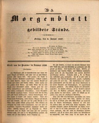 Morgenblatt für gebildete Stände Freitag 6. Januar 1837