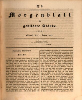 Morgenblatt für gebildete Stände Mittwoch 11. Januar 1837