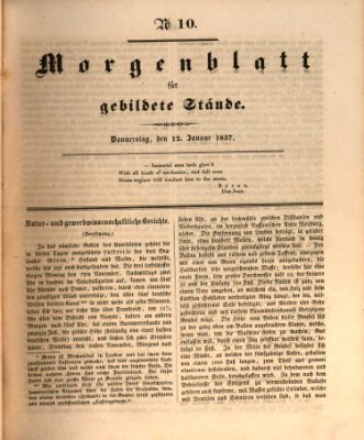 Morgenblatt für gebildete Stände Donnerstag 12. Januar 1837