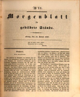 Morgenblatt für gebildete Stände Freitag 13. Januar 1837