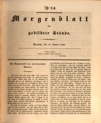 Morgenblatt für gebildete Stände Dienstag 17. Januar 1837