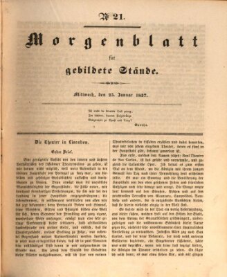 Morgenblatt für gebildete Stände Mittwoch 25. Januar 1837