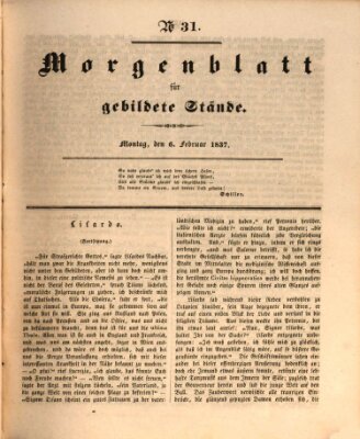Morgenblatt für gebildete Stände Montag 6. Februar 1837
