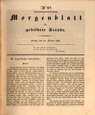 Morgenblatt für gebildete Stände Freitag 24. Februar 1837