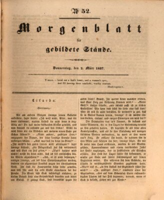 Morgenblatt für gebildete Stände Donnerstag 2. März 1837