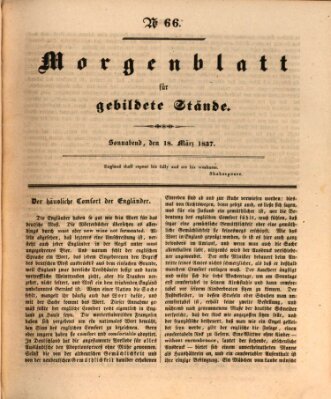 Morgenblatt für gebildete Stände Samstag 18. März 1837