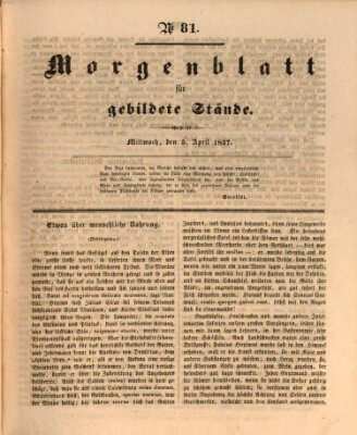 Morgenblatt für gebildete Stände Mittwoch 5. April 1837