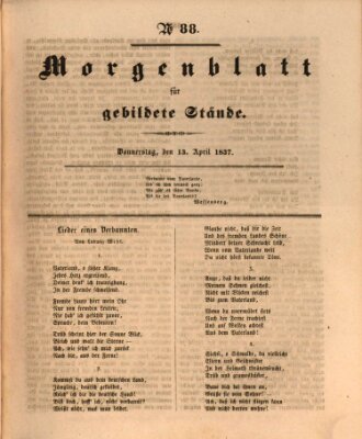 Morgenblatt für gebildete Stände Donnerstag 13. April 1837