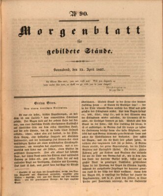 Morgenblatt für gebildete Stände Samstag 15. April 1837