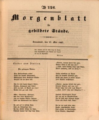 Morgenblatt für gebildete Stände Samstag 27. Mai 1837