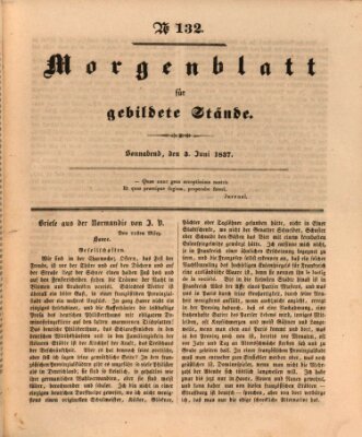 Morgenblatt für gebildete Stände Samstag 3. Juni 1837