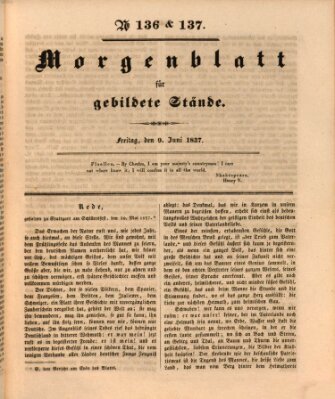 Morgenblatt für gebildete Stände Freitag 9. Juni 1837