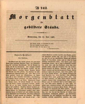 Morgenblatt für gebildete Stände Donnerstag 15. Juni 1837